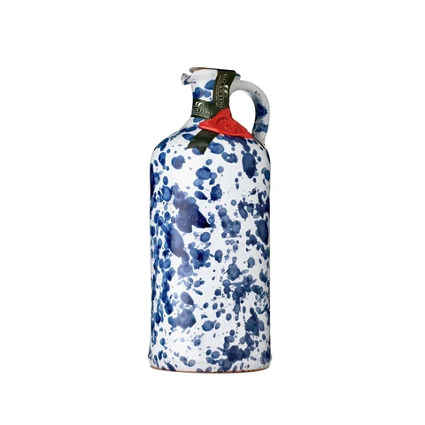 Puglian Extra Virgin Olive Oil in Blue Splatter Ceramic Bottle, 500ml