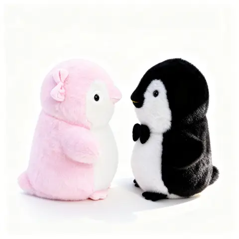 Peluches de pingouins amoureux, modèle aléatoire - 22 cm