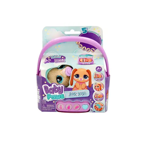 Baby Paws Just Born Puppy Plush with Carrier