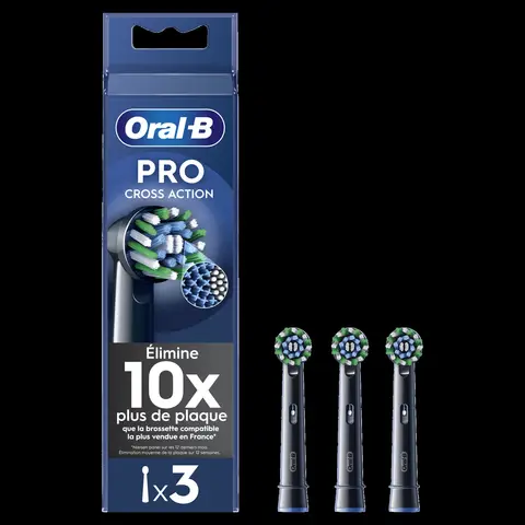 Oral B Brossettes Cross Action Black x3