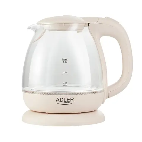 ADLER AD1283C Wasserkocher 1.0 Liter 1 Stück 1100W LED-Beleuchtung Beige