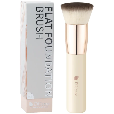 DUcare Single Flat Foundation Brush - Upgraded Vintage White