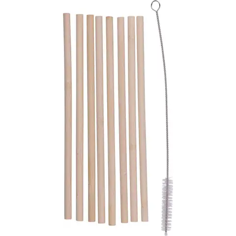Bamboo Straws set, Incl. 8 Straw and 1 Cleaning Brush