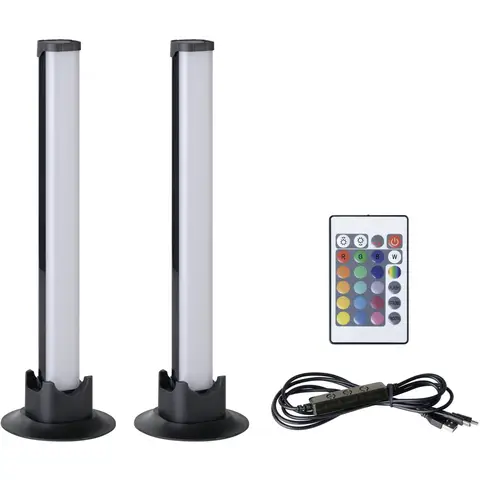 LED-Lichtleiste, RGB-Lichtleiste mit App und Fernbedienung, Musiksynchronisation, Timer, intelligente USB-Stromversorgung, Stimmungsbeleuchtung, 25 cm
