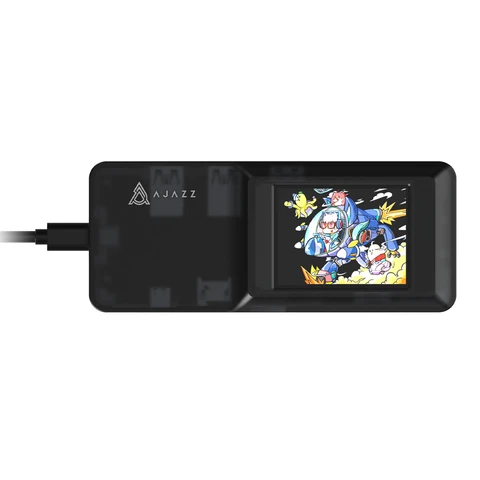 AJAZZ AKP01E Hub de visualisation 8-en-1 Station d'accueil d'extension pratique Assistant de bureau Visualisation de bureau Projection 4K HD Double emplacement pour carte TF/SD Connexion au port USB-C Convient à divers scénarios tels que la diffusion en direct de médias personnels, les jeux de bureau, etc