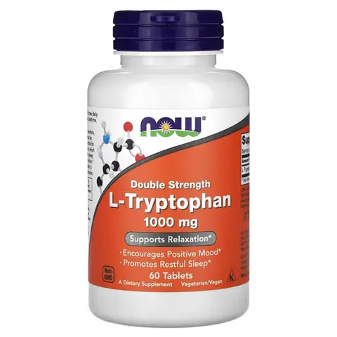 NOW Foods L Tryptophan Sleep Mood 1000mg Tablets - 60 Tablets
