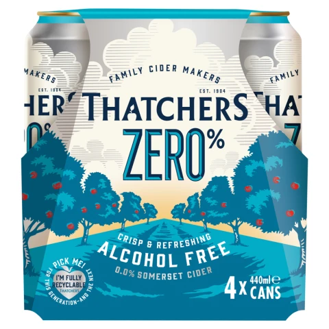 Thatchers Zero Cider 4 X 440Ml