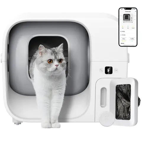 FURBULOUS [TÜV Certified High-Quality] World's 1st Auto Pack & Seal Litter Box: Zero Odor, No-Pinch Structure & Safe Guard, App Control & Trash Bag Auto-Refill, Anti-Urine Leakage, Large Capacity for Multi-Cat Homes, Includes 60-Day Starter Kit (1 Trash Bag & 3 Deo Bars)