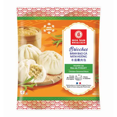 HOA NAM Brioches au filet de poulet surgelées - 4 pièces, 480 g