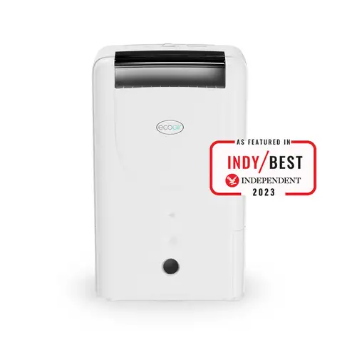 ecoair DD1 Simple MK3 Desiccant Dehumidifier - 7.5 Litres/Day Extraction， 2L Tank， Low Temperature Performance， Laundry Mode - White