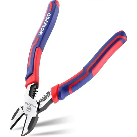 WORKPRO Side Cutters Wire Stripper 2-in-1 Multifunctional Pliers Wire Cutter 200 mm for Stripping Cable Cutting for Hard, Soft Wires