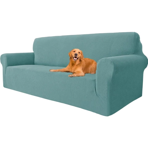 YSTYLE Stretch-Sofabezug, Couchbezug für Couch und Sofa, Möbelschutzbezug für Sofa mit elastischem Boden, 3-Sitzer, LM, Hellblau