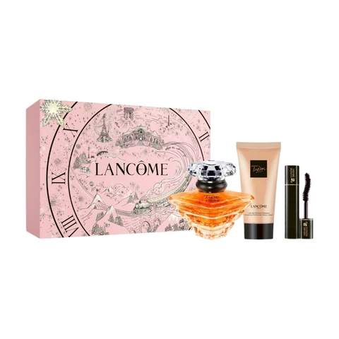 Lancôme Parfum-Set mit Blütenduft 30ml + Feuchtigkeitscreme 50ml + Wimperntusche 2ml