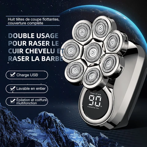 Sparoma LK-891 Tondeuse 5-en-1 en acier inoxydable avec recharge Type-C, verrouillage intelligent, écran LED, étanchéité IPX7 et lames magnétiques 