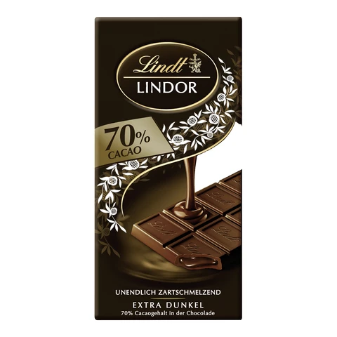 Lindt Lindor 70% Kakao Edelbitter Schokoladentafel 100 g