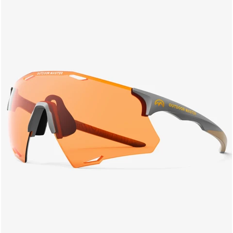 OutdoorMaster LARK SV Polarisierte Fahrradbrille Amber Silver