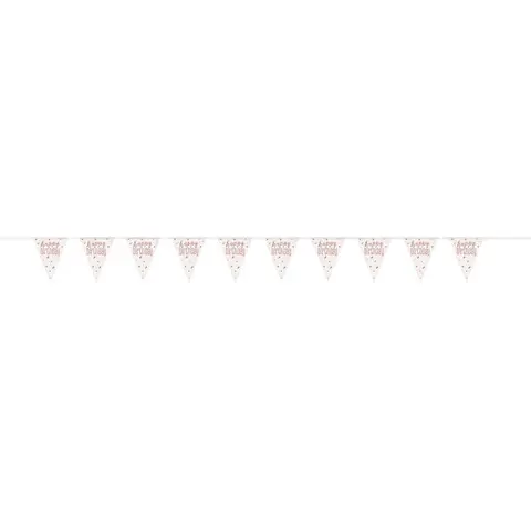 Unique Glitz Rose Gold Birthday Bunting, 3.65m