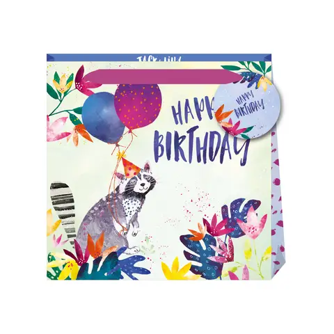 Jack & Lily Happy Birthday Racoon Medium Gift Bag