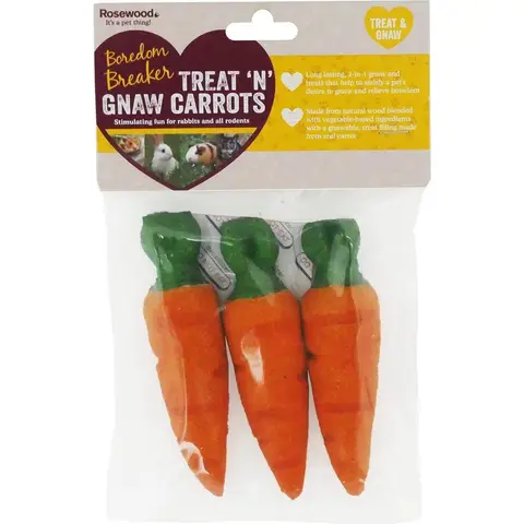 Rosewood Boredom Breaker Treat 'N' Gnaw Carrots