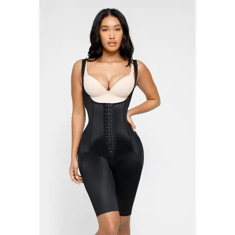 Feelingirl Postoperative High Compression U-shaped Chest Support 3 rows Body Shaper Fajas for Women XL Black, Couple Gift Perfect Gift