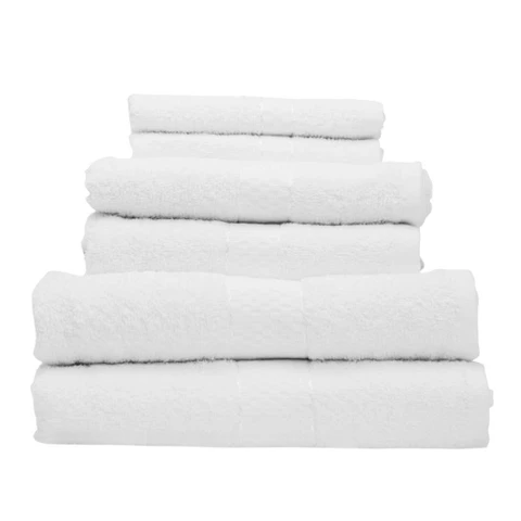 Thread & Loom Towel Set 2 x Bath Towels, 2 x Hand Towels, 2 x Face Cloths White