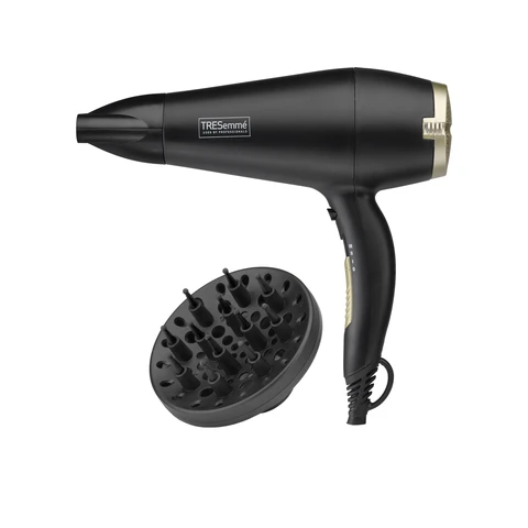 Tresemmé Salon Professional 2200w Hair Dryer, Ionic & Ceramic Technology, Powerful, Dual Attachments, Black, 5543U