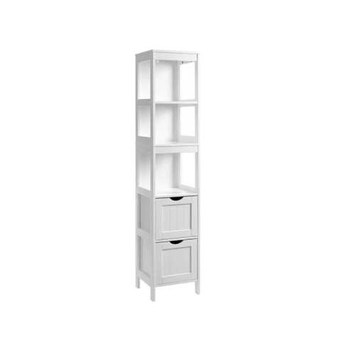 Modern Minimalist Kitchen Bathroom Bedroom Storage Tidy Tall Cabinet Storage Cabinet Large Capacity Storage Accessories With 2 Drawers And 3 Open Compartments