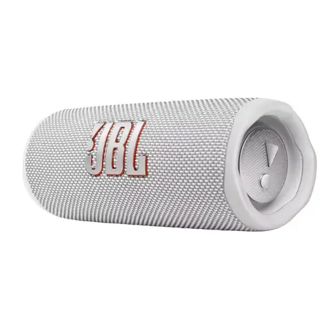 JBL Flip 6 Enceinte Bluetooth Portable avec système 2 voies et puissant son JBL Original Pro, jusqu’à 12 h d’autonomie - Blanc (Version Hong Kong)