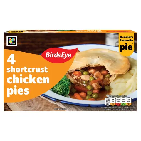 Birds Eye 4 Shortcrust Chicken Pies 620g