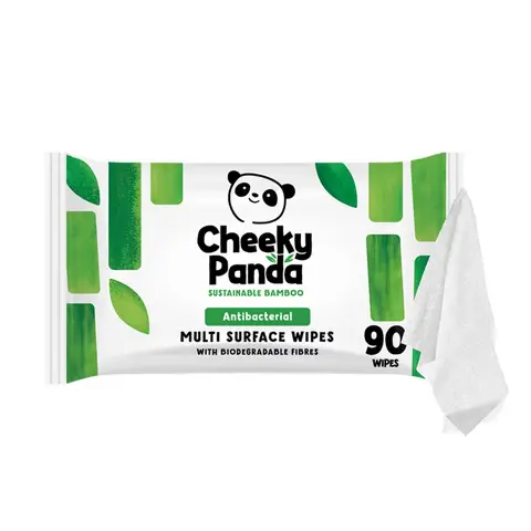 The Cheeky Panda 100% Bamboo Antibacterial Multi Surface Wipes 90 Wipes
