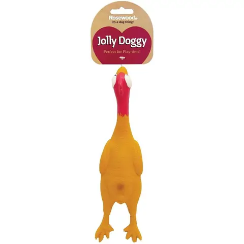 Rosewood Squeaky Latex Chicken Dog Toy