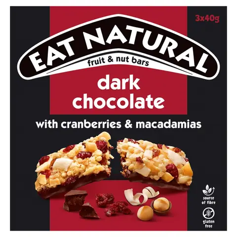 Eat Natural Cranberry Macadamia & Dark Chocolate 120g (3 x 40g)