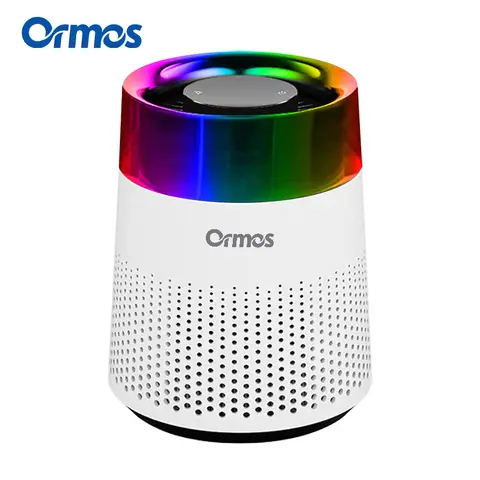 Ormos Air Purifier with H13 HEPA filter, 99% Virus Removal, Triple Filtration of PM2.5, 7 Color Ambient Light.