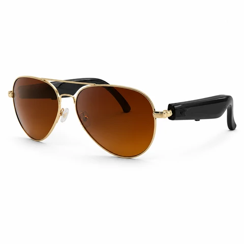 Verbex F18 Brown Glasses – Smart Glasses That Can Translate 125 Languages, Take Photos, be Activated by Voice Commands, Play Music, Answer Calls, Provide Weather Updates, and Integrate with ChatGPT (with Permanent Multi-Language Translation Capabilities).