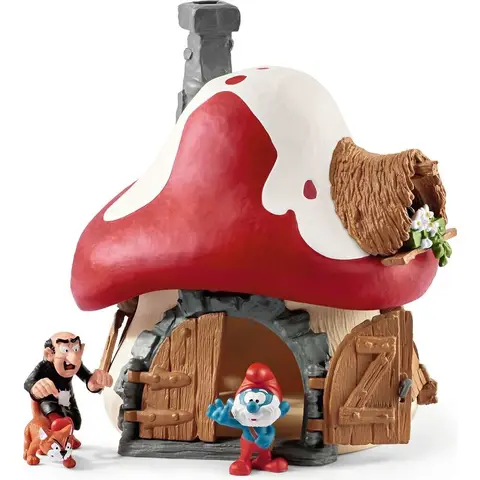 SCHLEICH 20803 Schlumpfhaus mit 2 Figuren, für Kinder ab 3 Jahren, Die Schlümpfe - Spielset
