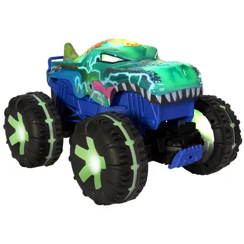 Hot Wheels Monster Trucks Mega Wrex Alive Mega Size RC Truck, 1:15 Scale, 3 RC Drive Modes, Interactive Lighting and Sound, JBD90