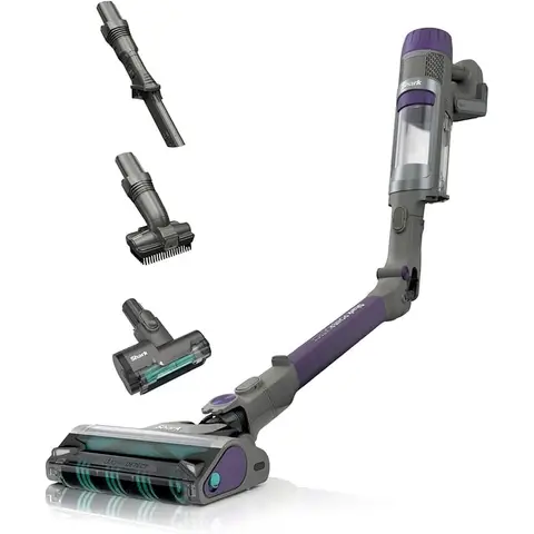 Shark PowerDetect Akku-Staubsauger, bis zu 70 Minuten Laufzeit, kabellos, beutellos, für Tierhaare, Allergiker, Teppiche und Hartböden, mit Gelenkrohr, weiß/grau