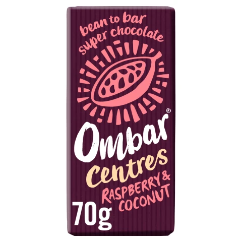 Ombar Chocolate Raspberry & Coconut Choc Bar - 70G