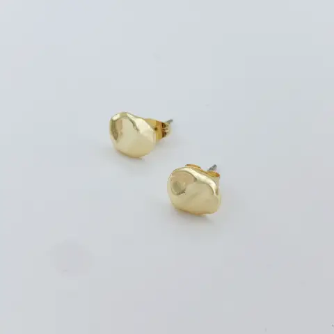 Irregular Nugget Shape 18K Gold Plated Stud Earrings