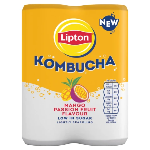 Lipton Kombucha Mango & Passionfruit 4 x 250ml