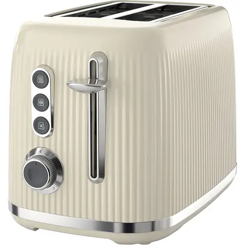 Breville Bold 2 Slice Toaster, High-Lift, Wide Slots, Textured, Cream & Silver Chrome - VTR003