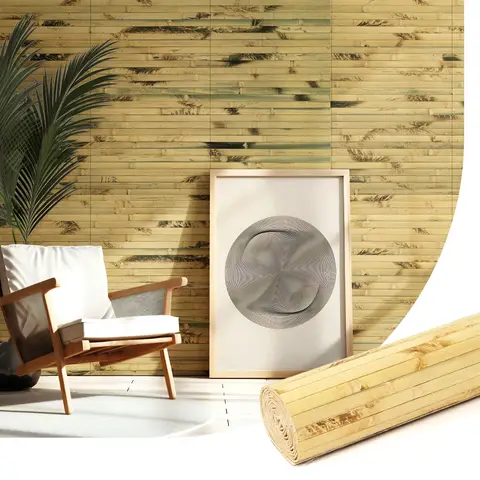 Art3d Premium Carbonisierte Bambus-Wandpaneele | Natrliche Maserung |  244x30cm erneuerbare Rolle fr Wand, Decke, Mbel, Schrankverkleidung |  Einfache Installation mit Klebstoff | Baumaterialien | Joybuy