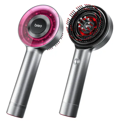 Brosse de Massage Shiatsu pour Cuir Chevelu Breo Scalp3 - Étanche IPX7, Brosse de Massage Électrique Sans Fil pour Massage Profond du Cuir Chevelu et des Cheveux, Appareil de Massage de Tête Portable pour la Détente Musculaire