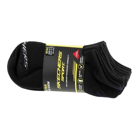 Skechers Herren-Socken 6er-Pack, Baumwolle, schwarz, Größe 41-46