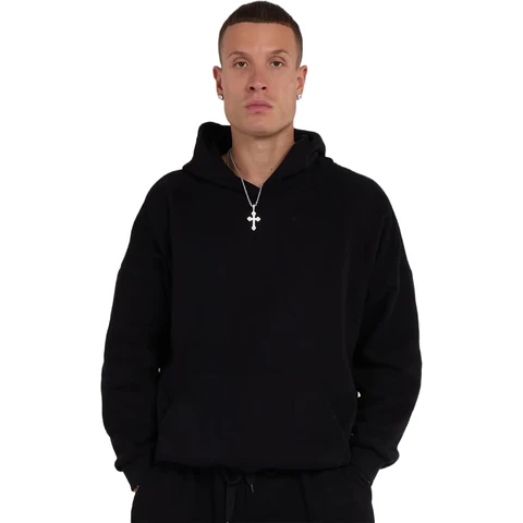 Third Avenue Oversized Fleece Pullover Hoodie - Black