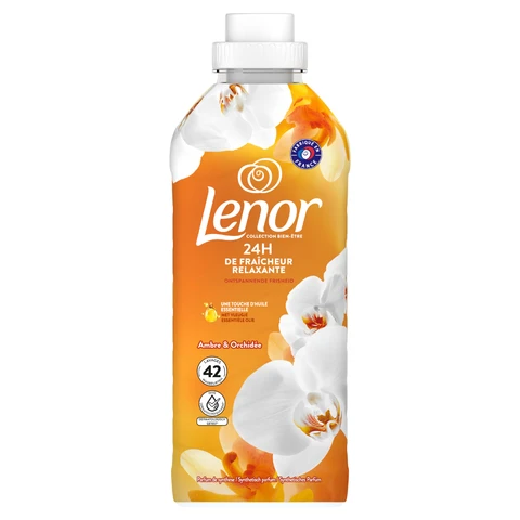 LENOR Adoucissant pour le linge liquide ambre et orchidée, 42 lavages, 0,882 L