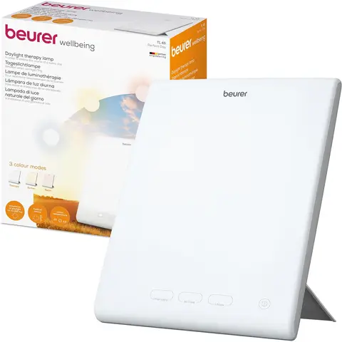 Beurer TL45 Perfect Day Daylight Therapy Lamp, Daylight Simulation at 10,000 lux, 3 Colour Modes, White, 60814
