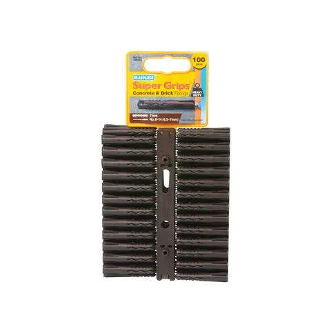 PLASPLUGS SBP 503 Solid Wall Super Grips™ Fixings Brown (100)
