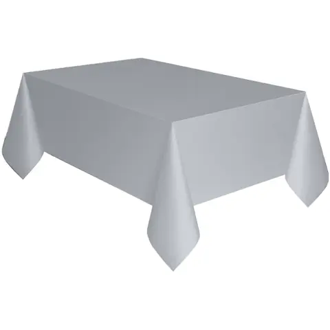 Unique Plastic Table Cover, Silver , 1.37 x 2.74m