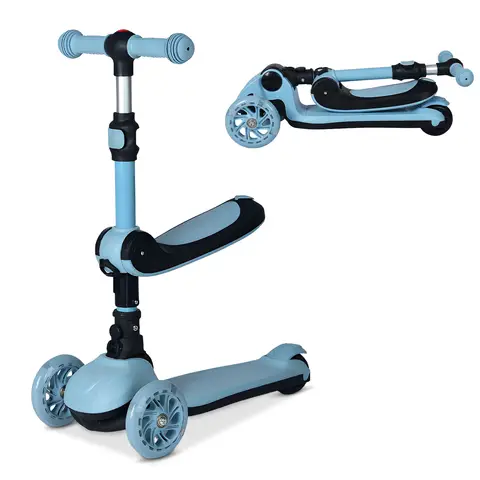 Neuleb 3 Wheel Scooter for Kids Ages 3-10 Years, Kick Kids Scooter with Swivel Seat, Flashing Wheels and Light up Deck, 2 Adjustable Heights, Lean to Steer, Gift for Boys & Girls